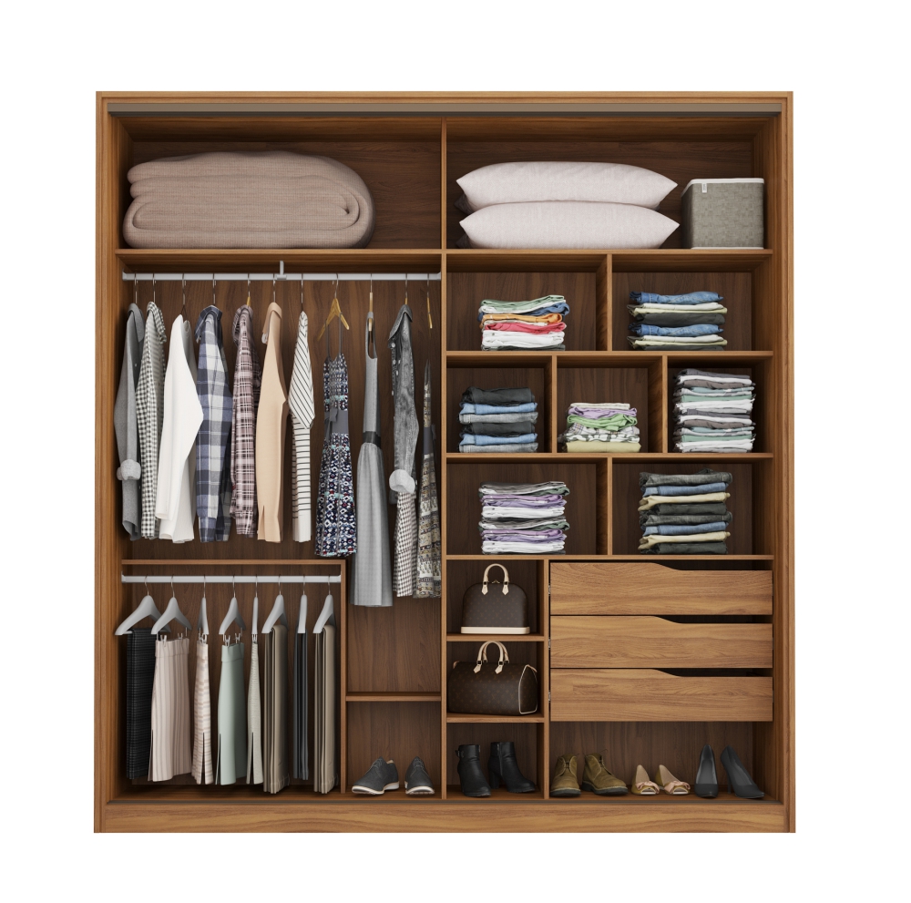 QuartoGuarda Roupa com Espelho e Comoda Napolis
