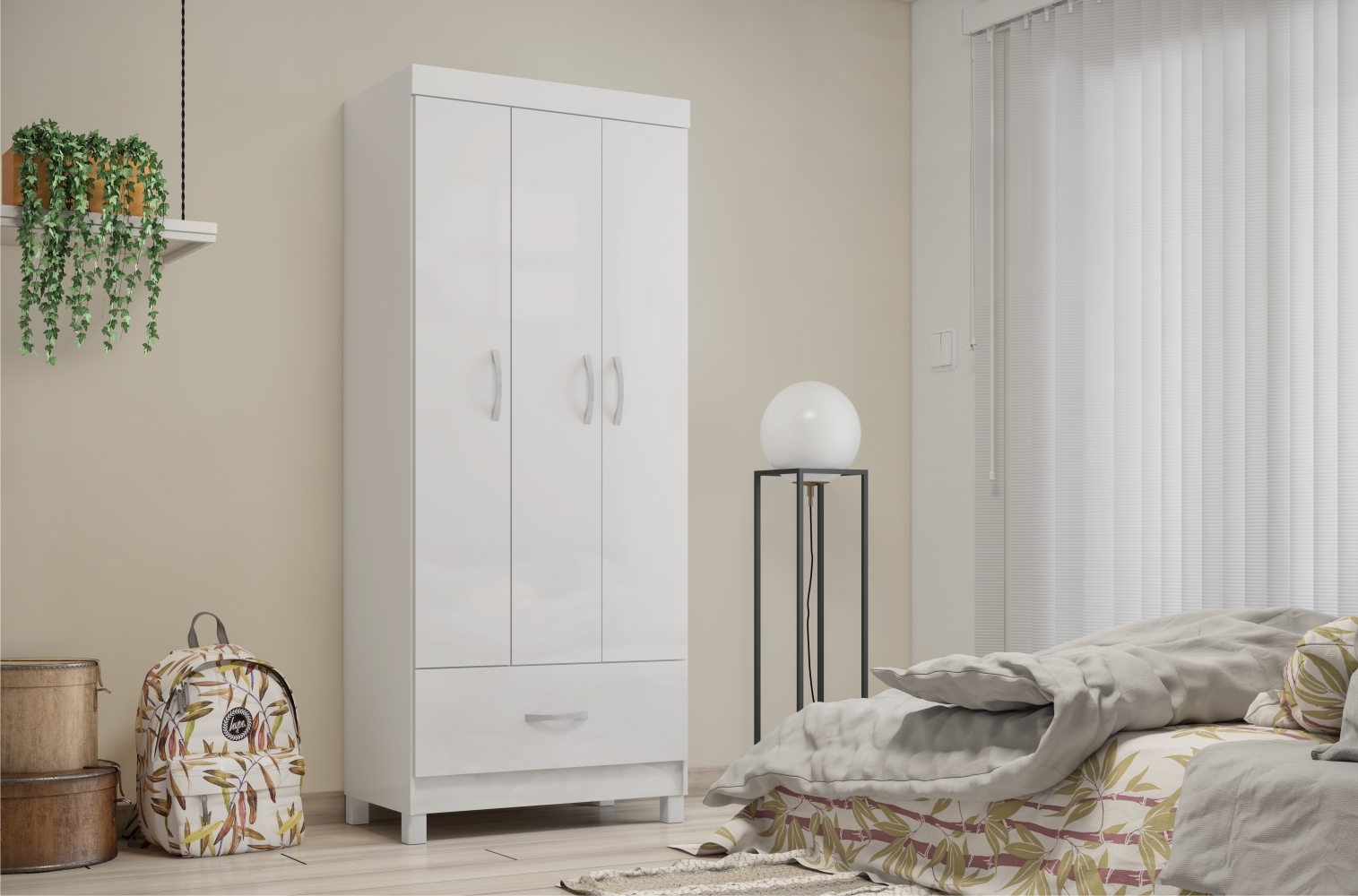 Roupeiro 3 Portas Davis Branco