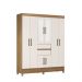 Roupeiro Casal 8 Portas com Espelho Jena Amendola Off-White