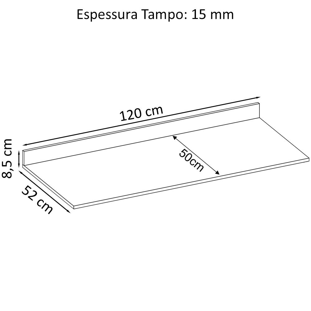 Tampo Para Balcao 120 cm Com Vista 92000 Amendola Touch Demobile