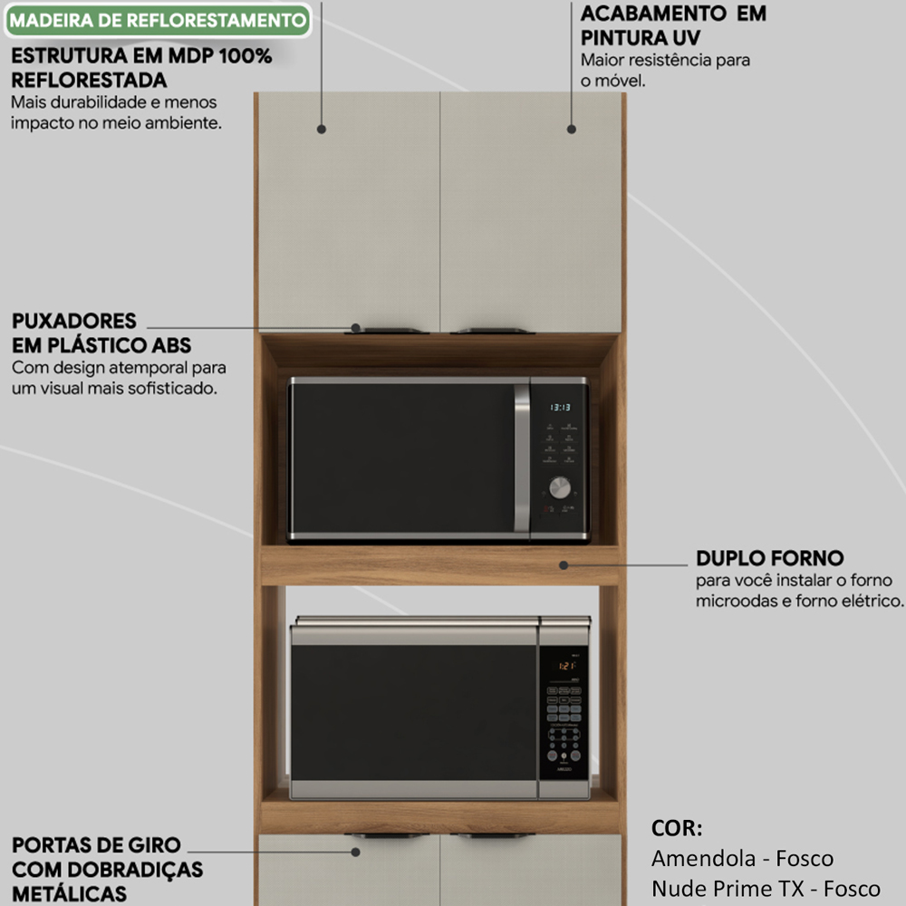 Torre Quente Para Forno E Microondas 70cm 94421 Amendola Nude Prime Tx Demobile