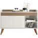 Balcao Aparador Buffet 120 cm 2 Portas Off White Madeira Dmad