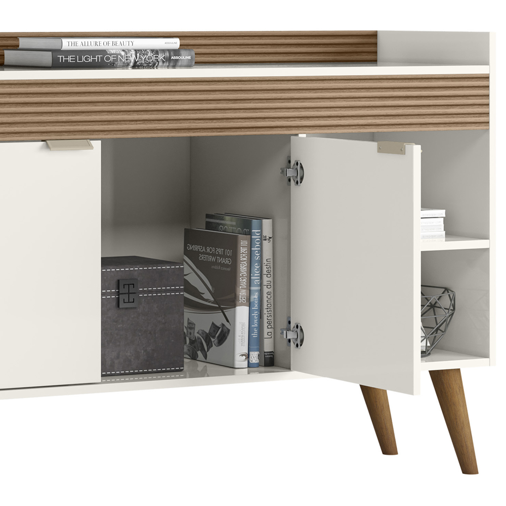 Balcao Aparador Buffet 120 cm 2 Portas Off White Madeira Dmad