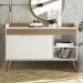 Balcao Aparador Buffet 120 cm 2 Portas Off White Madeira Dmad
