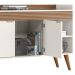 Balcao Aparador Buffet 120 cm Off White Cristal Ripado Madeira Dmad