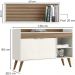 Conjunto Aparador E Nichos De Parede Off White Cristal Ripado Madeira Dmad