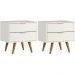 Kit 2 Mesas De Cabeceira 53 cm 2 Gavetas 14054 Off White Cristal Dmad