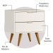 Kit 2 Mesas De Cabeceira 53 cm 2 Gavetas 14054 Off White Cristal Dmad