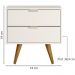 Kit 2 Mesas De Cabeceira 53 cm 2 Gavetas 14054 Off White Cristal Dmad