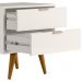 Kit 2 Mesas De Cabeceira 53 cm 2 Gavetas 14054 Off White Cristal Dmad