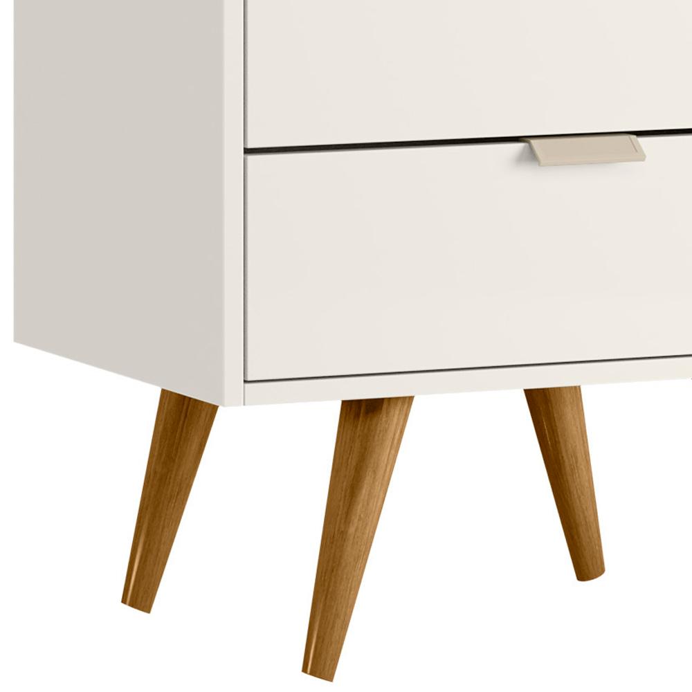 Kit 2 Mesas De Cabeceira 53 cm 2 Gavetas 14054 Off White Cristal Dmad