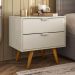 Kit 2 Mesas De Cabeceira 53 cm 2 Gavetas 14054 Off White Cristal Dmad