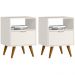 Kit 2 Mesas De Cabeceira Com 1 Gaveta 14050 Off White Cristal Dmad