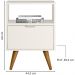 Kit 2 Mesas De Cabeceira Com 1 Gaveta 14050 Off White Cristal Dmad
