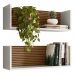 Kit 2 Nichos De Parede 60 cm 14064 Off White Cristal Ripado Madeira Dmad