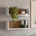 Kit 2 Nichos De Parede 60 cm 14064 Off White Cristal Ripado Madeira Dmad