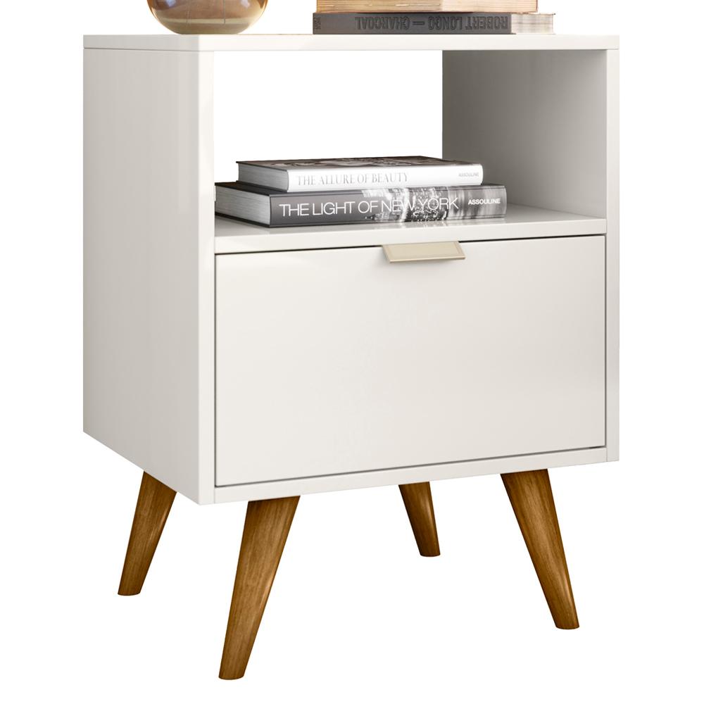 Mesa De Cabeceira Com 1 Gaveta 14050 Off White Cristal Dmad