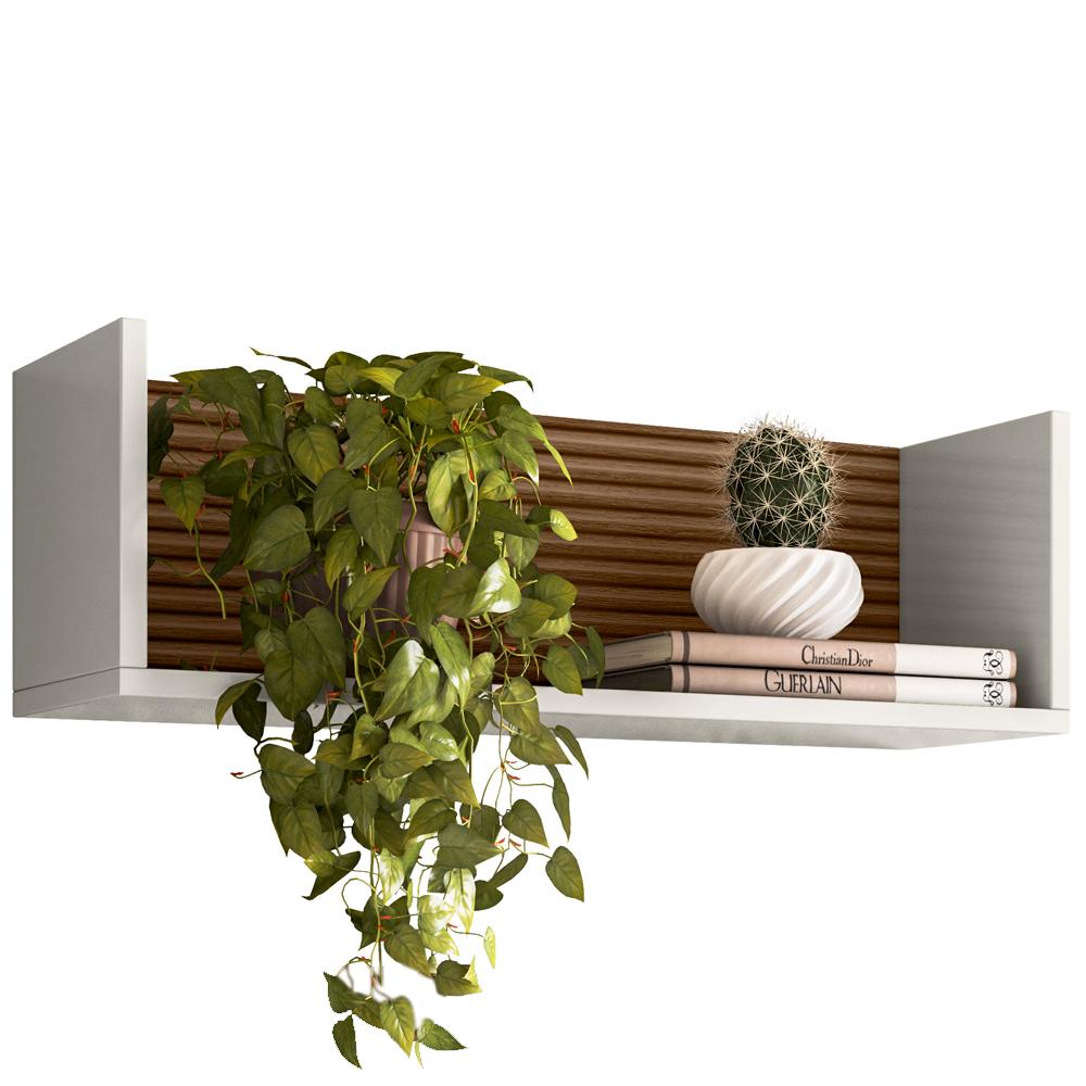 Nicho De Parede 60 cm 14064 Off White Cristal Ripado Madeira Dmad
