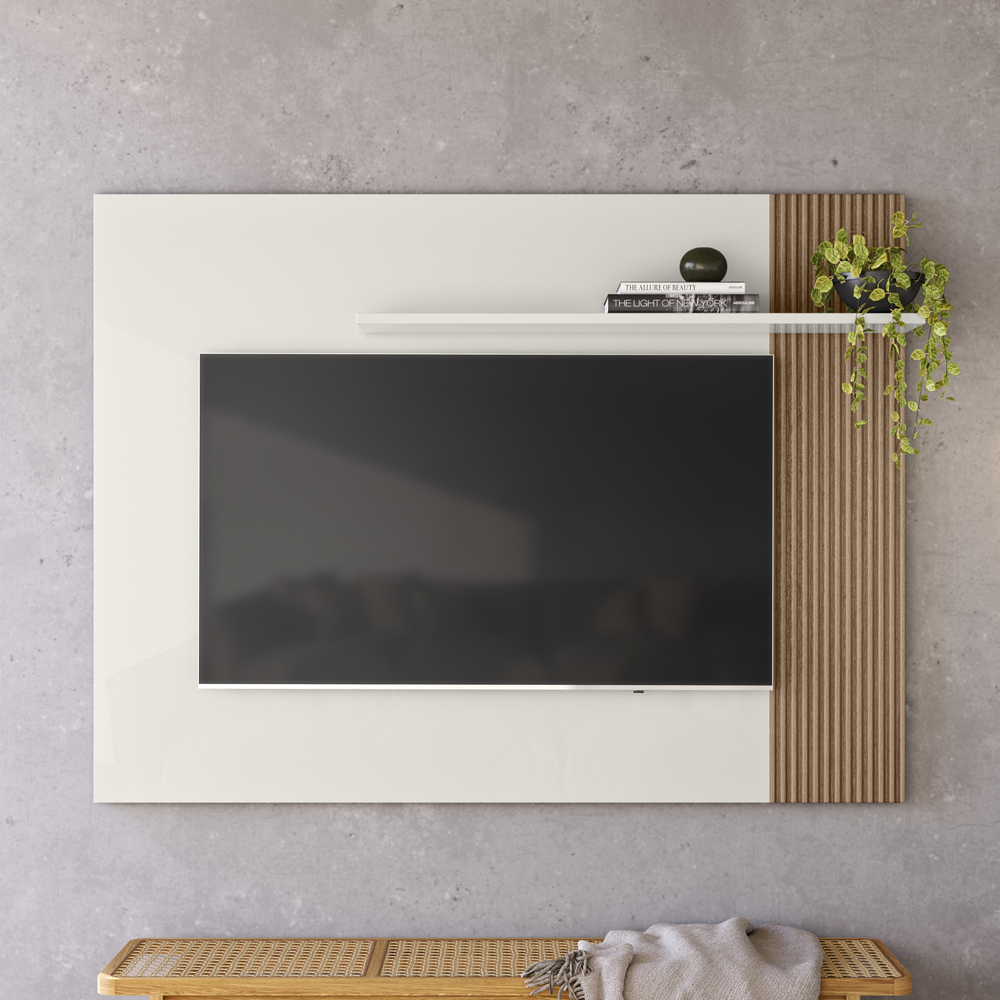 Painel Para TV 40 Pol 120 cm 13936 Off White Madeira Dmad
