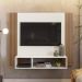 Painel Para TV 40 Polegadas 13949 Off White Cristal Ripado Madeira Dmad