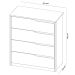Cômoda para Quarto 4 Gavetas com Puxadores Usinados Aria Amêndola/Off White