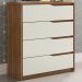 Comoda 04 Gavetas Corrediças Telescopicas Atria Amendola Touch Off White Demartez