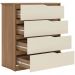 Comoda 04 Gavetas Corrediças Telescopicas Atria Amendola Touch Off White Demartez