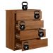 Comoda 04 Gavetas Corrediças Telescopicas Atria Nogueira Touch Demartez