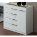 Comoda Porta Joia Tampo Vidro 5 Gavetas Corrediças Telescopicas Lume Branco Demartez