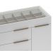 Comoda Porta Joia Tampo Vidro 5 Gavetas Corrediças Telescopicas Lume Branco Demartez