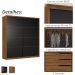 Guarda Roupa Casal 2 Portas De Correr Belga Nogueira Preto Flex Demartez