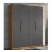 Guarda Roupa Casal 4 Portas Atore Amendola Grafito Demartez