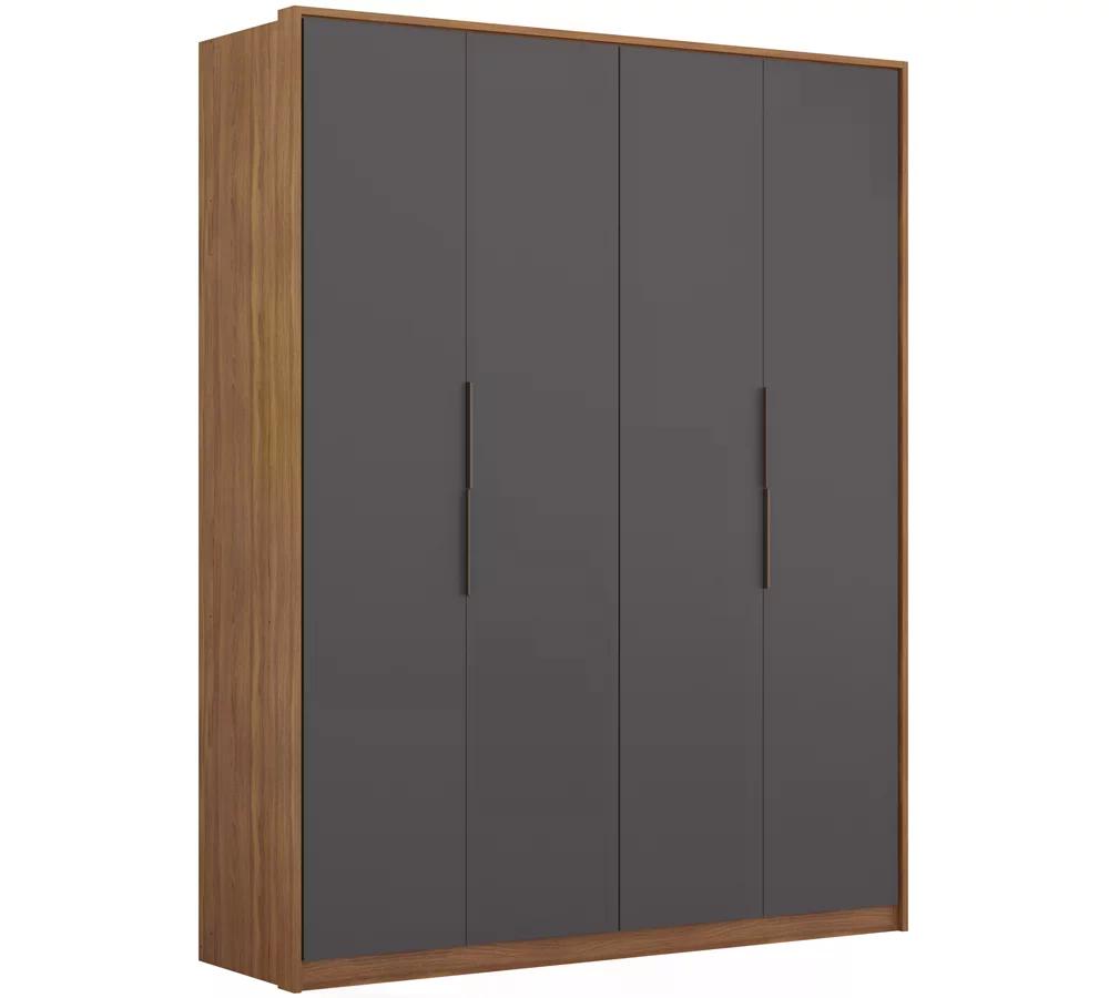 Guarda Roupa Casal 4 Portas Atore Amendola Grafito Demartez