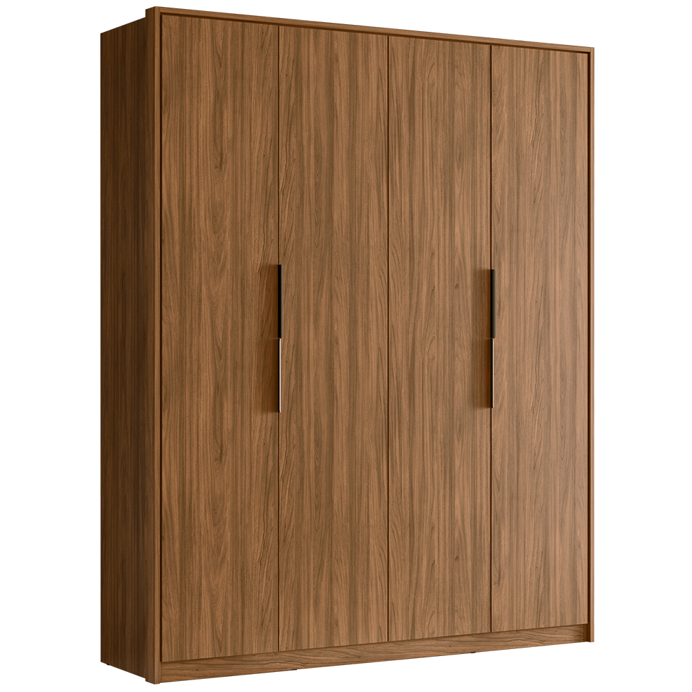 Guarda Roupa Casal 4 Portas Atore Nogueira Touch Demartez