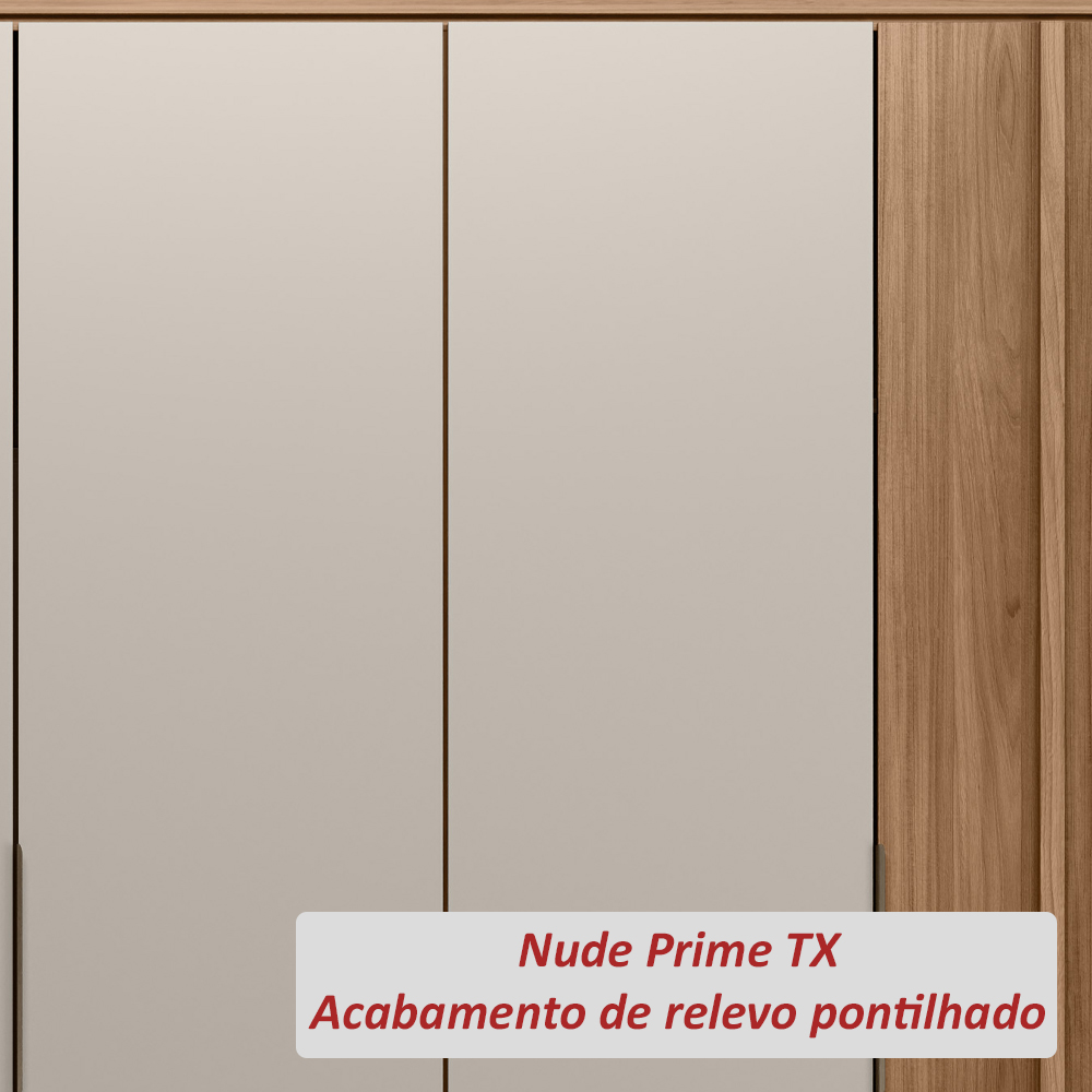 Guarda Roupa Casal 6 PT 6 GAV D66210K Nogueira Nude Prime Tx Demartez