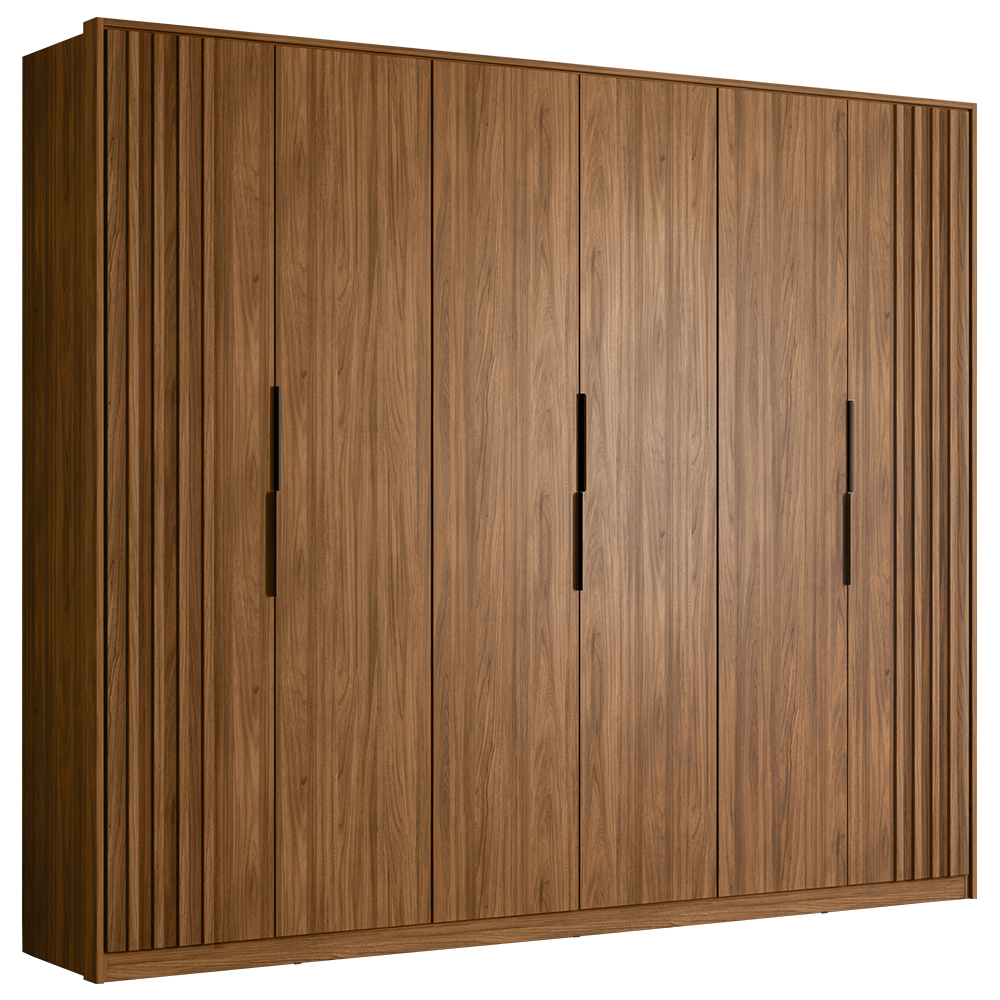 Guarda Roupa Casal 6 PT 6 GAV D66210K Nogueira Touch Demartez