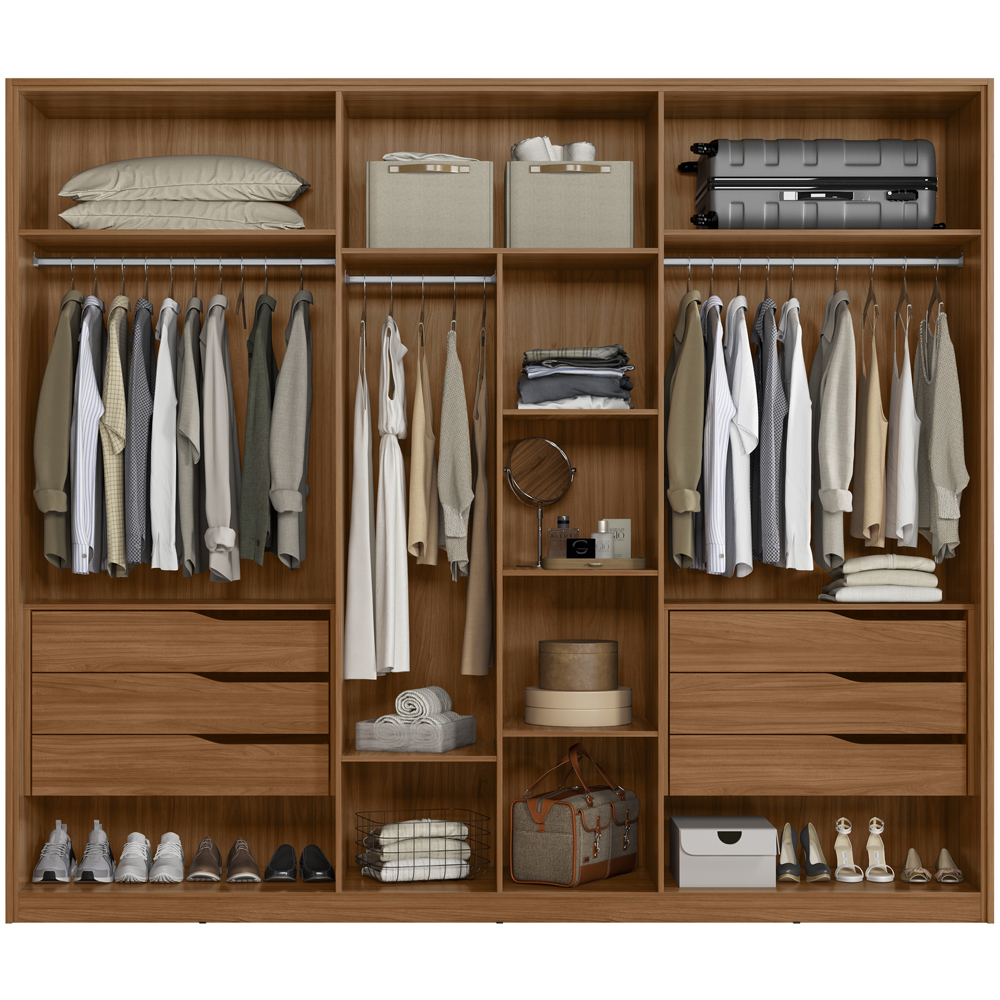 Guarda Roupa Casal 6 Portas Atrice Nogueira Touch Demartez
