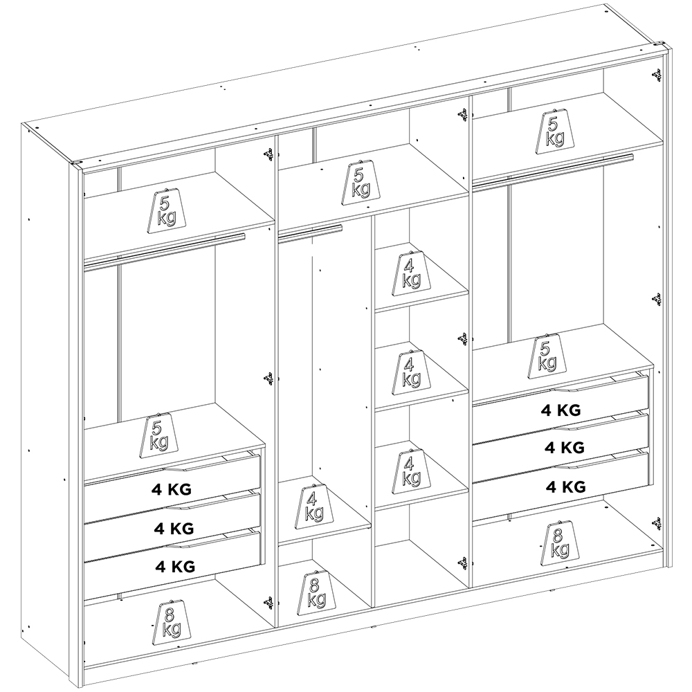 Guarda Roupa Casal 6 Portas Atrice Nogueira Touch Demartez