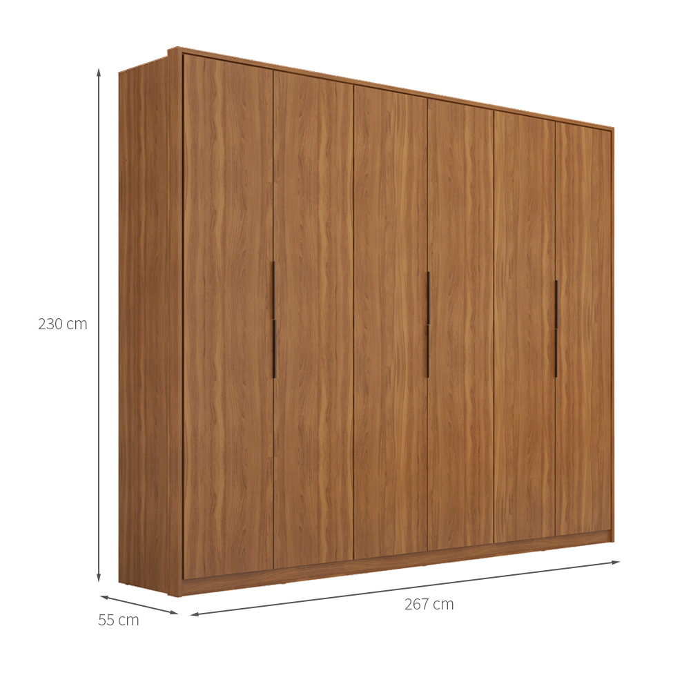 Guarda-Roupa Casal Atrice 6 Portas 6 Gavetas Amêndola