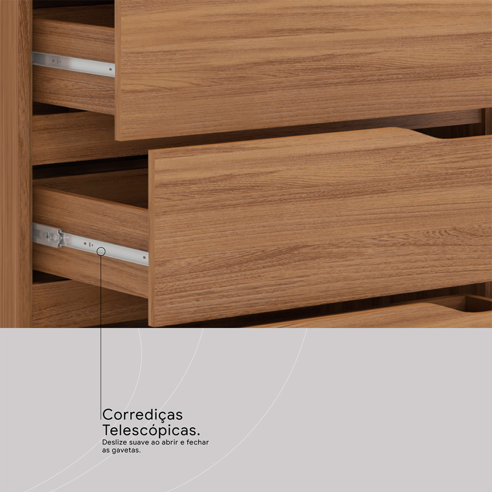 Guarda-Roupa Casal Atrice 6 Portas 6 Gavetas Amêndola