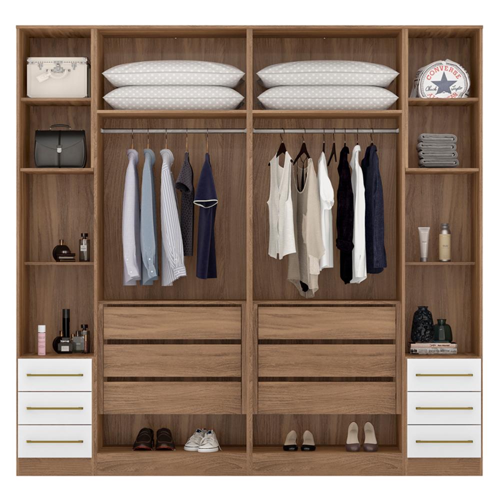Guarda Roupa Modulado 4 Peças Composição 4 Amendola Branco Demartez