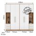 Guarda Roupa Modulado 4 Peças Composição 4 Amendola Branco Demartez