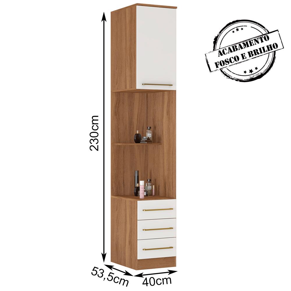 Guarda Roupa Modulado 4 Peças Composição 4 Amendola Branco Demartez