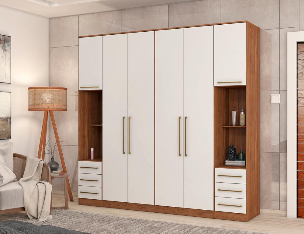 Guarda Roupa Modulado 4 Peças Composição 4 Amendola Branco Demartez