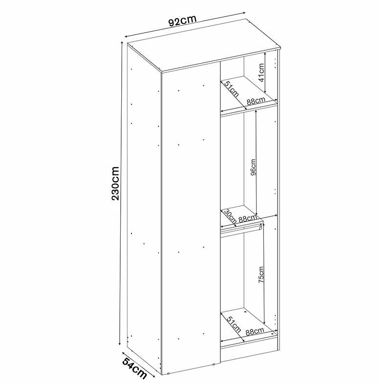 Guarda Roupa Modulado Irlanda Canto Reto Amêndola/Branco - Demartêz