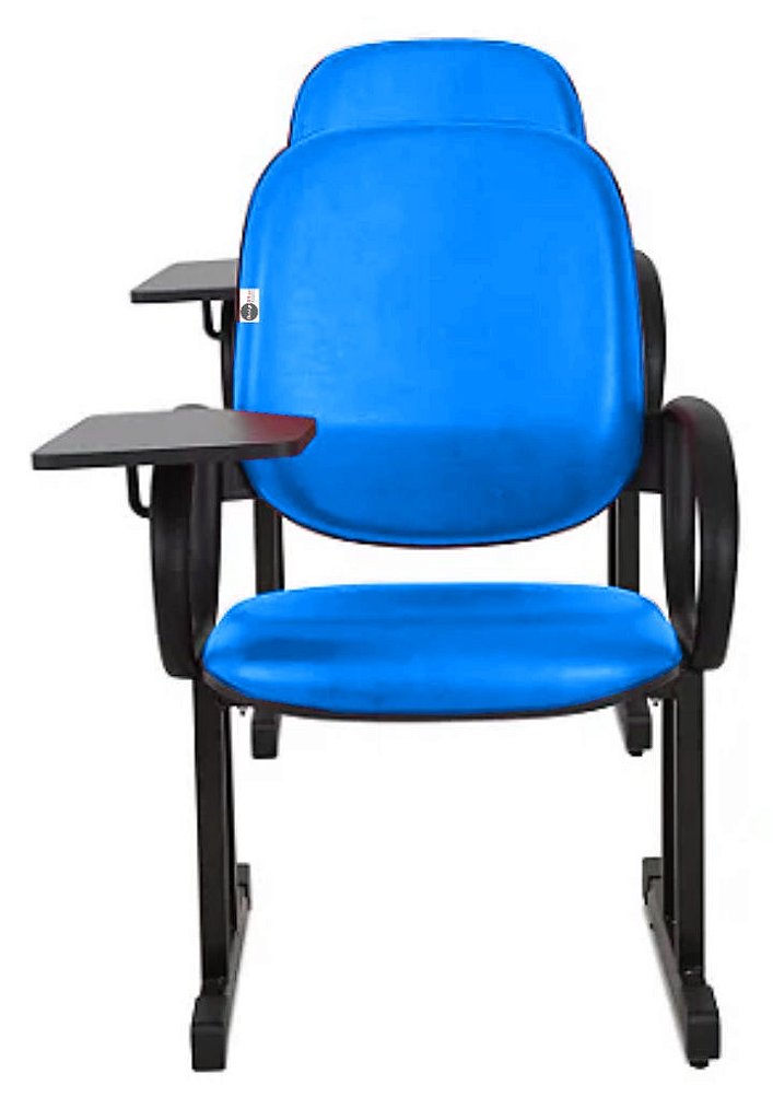 01 Cadeira Escolar para Auditório e Escolas com Prancheta Linha Dallas Auditório Azul