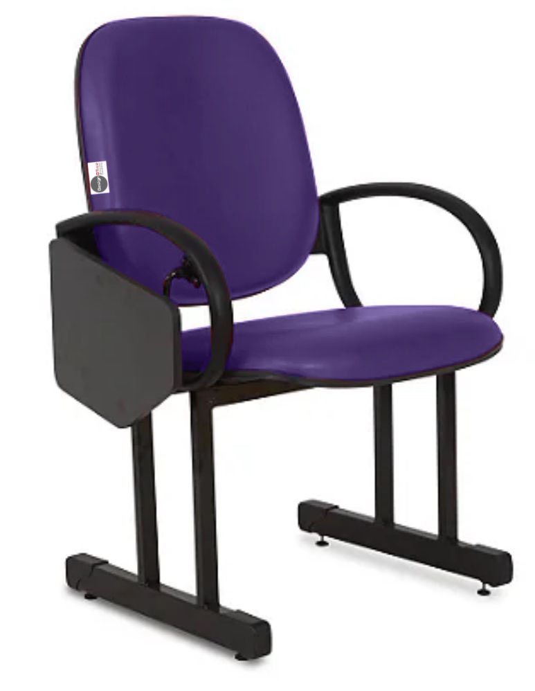 01 Cadeira Escolar para Auditório e Escolas com Prancheta Linha Dallas Auditório Roxo