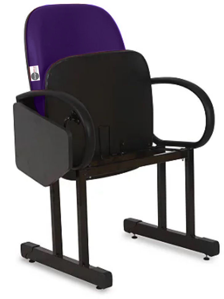 01 Cadeira Escolar para Auditório e Escolas com Prancheta Linha Dallas Auditório Roxo
