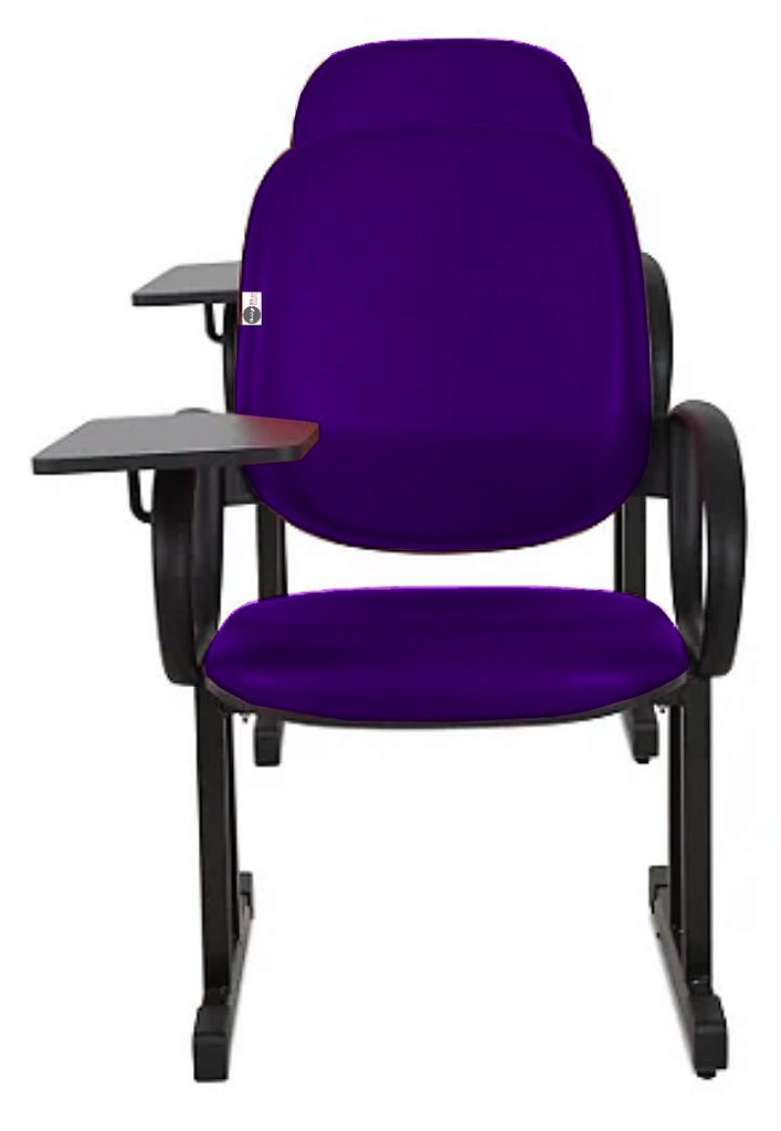 01 Cadeira Escolar para Auditório e Escolas com Prancheta Linha Dallas Auditório Roxo