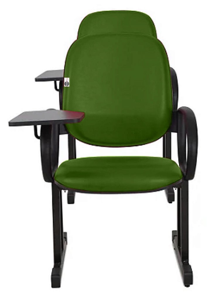 01 Cadeira Escolar para Auditório e Escolas com Prancheta Linha Dallas Auditório Verde